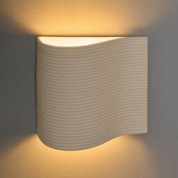 Handmade White Clay Wall Sconce, Modern Light Fixture - thumbnail 1