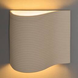 Handmade White Clay Wall Sconce, Modern Light Fixture - thumbnail 3