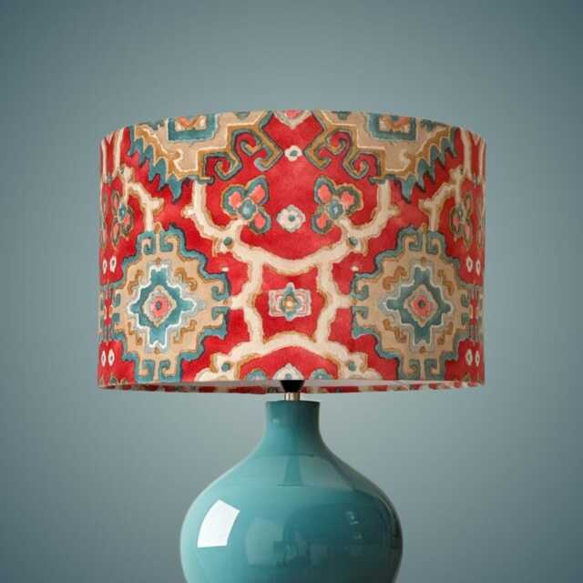 Luxury Linwood Velvet Kami Chilli Drum Lampshade - image 1