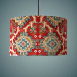 Luxury Linwood Velvet Kami Chilli Drum Lampshade - thumbnail 2