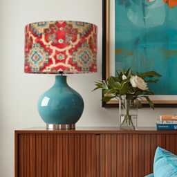 Luxury Linwood Velvet Kami Chilli Drum Lampshade - thumbnail 3