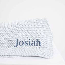 Personalised Baby Blanket - Embroidered Name -stroller Bassinet Newborn Gift Expecting Mum Soft Breathable Cotton Knit - thumbnail 2