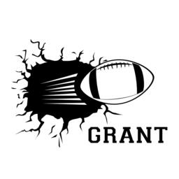 Personalized Football Smashing Through The Wall With Name - Sticker Vinyl Decal - thumbnail 3