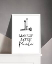 Personalised Salon Makeup Brushes Print - Job Role Artist Studio - thumbnail 1