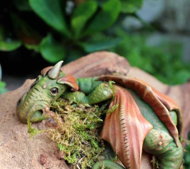 Dragon Sculpture On Driftwood - image 1