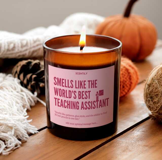 Best Teaching Assistant Candle Hand-Poured Soy Personalized Gift Ta Relaxing Scented For Teachers 1 To Helper - image 1