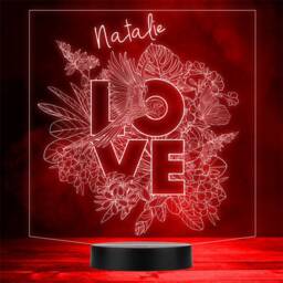 Love Tropical Birds & Plants Personalised Gift Colour Change Led Night Light - thumbnail 1