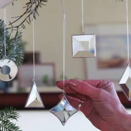stained Glass Christmas Ornaments Geometric Suncatchers, Set Of Five - thumbnail 3