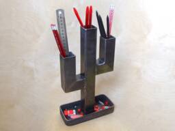 Rusty Industrial Iron Cactus Desk Organizer Modern Loft Unusual Office Gift Pen Stand Holder Home Hand Crafted Living Storage Organization