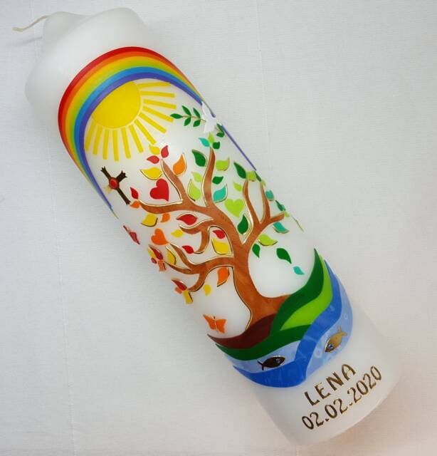 Baptismal Candle Tree Of Life, Incl. Inscription - image 1