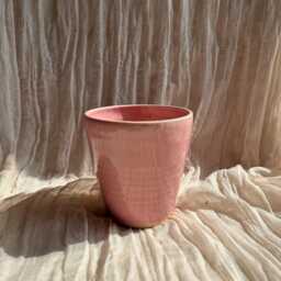 Candy Floss Pink Ceramic Planter, Handmade Glazed Pot, Plant Pots, 500Ml Barbie Vessel, Unique British Gift, Handcrafted Pots - thumbnail 4