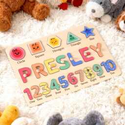 Custom Baby Name Puzzle, Early Learning Wooden Toddler Toys, Room Decor, 1st Birthday Gift For Kids, Personalized - thumbnail 4