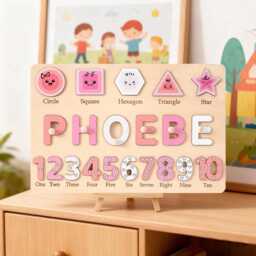 Custom Baby Name Puzzle, Early Learning Wooden Toddler Toys, Room Decor, 1st Birthday Gift For Kids, Personalized - thumbnail 3