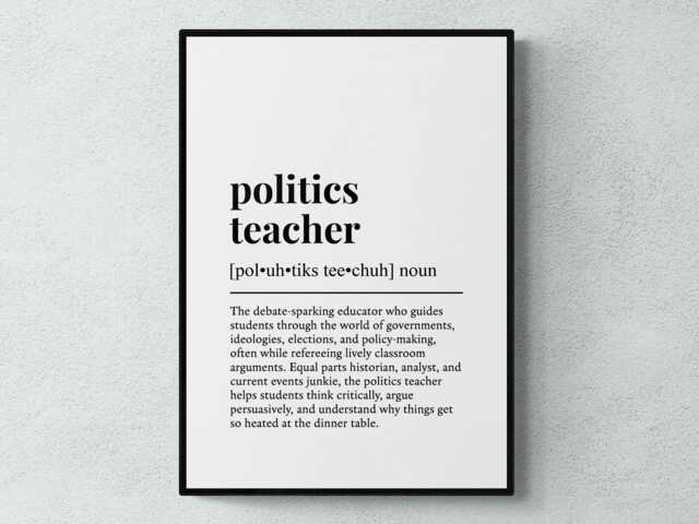 Politics Teacher Funny Definition Job Work Gift Wall Art Print - image 1