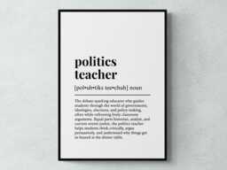 Politics Teacher Funny Definition Job Work Gift Wall Art Print - thumbnail 1