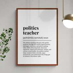 Politics Teacher Funny Definition Job Work Gift Wall Art Print - thumbnail 2