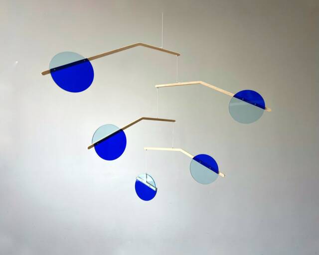 Blue Prism Mobile Mid-Century Modern Kinetic Sculpture - image 1