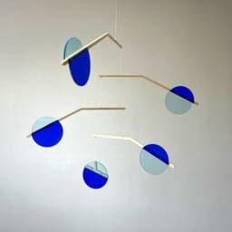 Blue Prism Mobile Mid-Century Modern Kinetic Sculpture - thumbnail 3