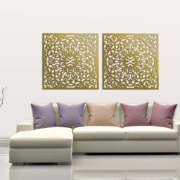 3D Stylish Wood Wall Art Decor, Moroccan Panel, Openwork Ornament Picture, Living Room, Decorative Wooden Panel, Gift Idea - thumbnail 2