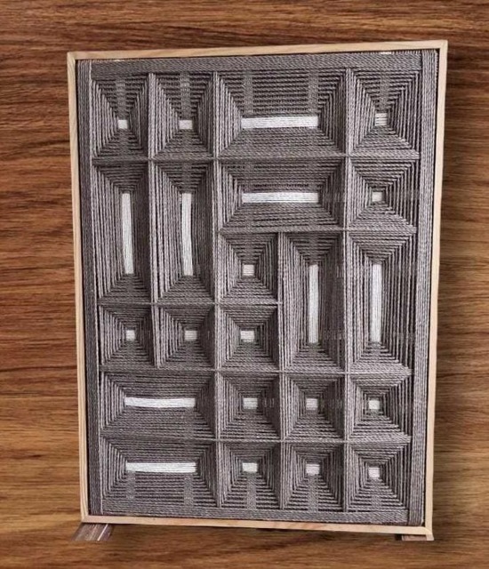 Textile Wall Art Framed/Geometric 3D Textile/Modern Textile/Wall Hanging Decoration/Picture Walls/Handmade Deco/Macrame / - image 1