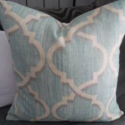 Lustrous Lattice Pillow Covers.toss Pillows.throw Pillows.spring Pillows.home Decor Pillows.blues.metallic Silver.cream.pillows - thumbnail 3