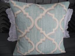 Lustrous Lattice Pillow Covers.toss Pillows.throw Pillows.spring Pillows.home Decor Pillows.blues.metallic Silver.cream.pillows - thumbnail 1
