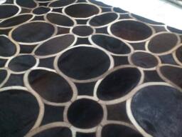 Cowhide Patchwork Rug Raw Leather Argentina - Free Shipping Model Retro, Mix Of Chocolate & Caramel Cowhide Rug 6' X 8' - thumbnail 1