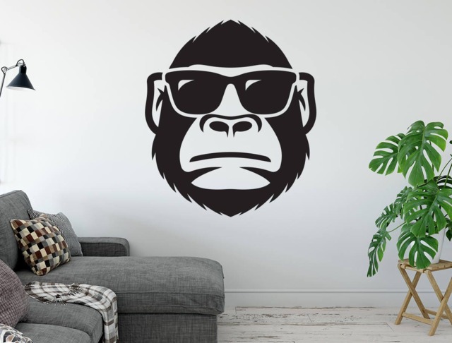 Monkey Wall Decal Hipster Art Vinyl Sticker - image 1