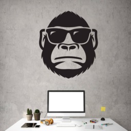 Monkey Wall Decal Hipster Art Vinyl Sticker - thumbnail 3