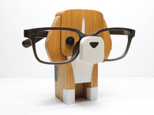 Wood Beagle Figure Eyeglass Stand - Custom Dog Ornament - image 1