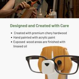 Wood Beagle Figure Eyeglass Stand - Custom Dog Ornament - thumbnail 3