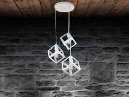 White Kitchen Chandelier 3 Cubes Pendant Light Fixture Industrial Chandelier Lighting Kitchen Island Dining Room