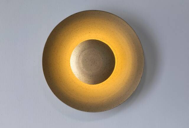 Eclipse Wall Lamp, Round Flush Ceiling Light, Rustic Light Fixtures, Unique Living Room Lighting, Handmade Sconce - Eclipse - image 1