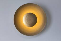 Eclipse Wall Lamp, Round Flush Ceiling Light, Rustic Light Fixtures, Unique Living Room Lighting, Handmade Sconce - Eclipse - thumbnail 1