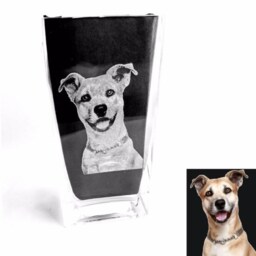 Engraved Photo Vase Personalised Etched Glass Gift, Flowers, Mother's Day, Wedding, Mum , Cat, Dog, Pet, Children, Family, Kids, Memorial - thumbnail 2