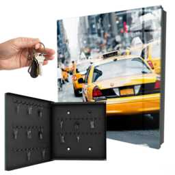 City Of Life Wall Mounted Key Cabinet, Yellow Box For Home, Modern Cities, Lovers The Bustle - thumbnail 1