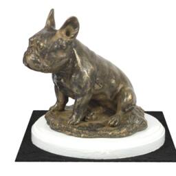 French Bulldog, Dog On White Wooden Base Statue, Limited Edition, Artdog - thumbnail 3