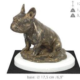 French Bulldog, Dog On White Wooden Base Statue, Limited Edition, Artdog - thumbnail 4