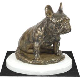 French Bulldog, Dog On White Wooden Base Statue, Limited Edition, Artdog - thumbnail 2