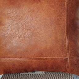 Terracotta Vegan Leather Pillow Cover Zen Home Decor - 15''x15'' - thumbnail 2