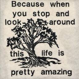 Inspirational Outdoor Wall Hanging Quote, Embroidered On Screen, Tree, Life Is Amazing, Pine Wood Frame, Art, Home Decoration, Unique Gift - thumbnail 3