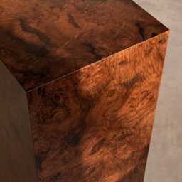Walnut Burlwood Plinth Column Modern Sculpture Display Stand - 30x30x90 cm - thumbnail 3