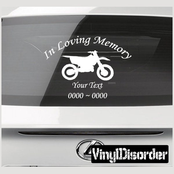 Dirt Bike 1 in Loving Memory Custom Car Or Wall Vinyl Decal Stickers - Ilmdirtbike1Et - image 1