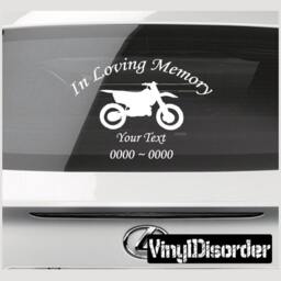 Dirt Bike 1 in Loving Memory Custom Car Or Wall Vinyl Decal Stickers - Ilmdirtbike1Et - thumbnail 1