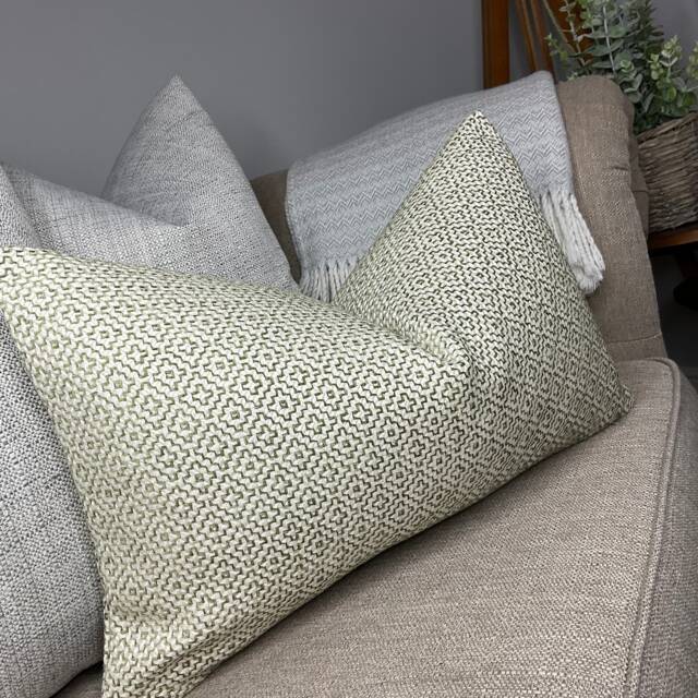"Sanderson Linden Fabric Caladon Green Cushion Cover, Decorative Pillow 12"" X 20" - image 1