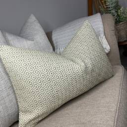 "Sanderson Linden Fabric Caladon Green Cushion Cover, Decorative Pillow 12"" X 20" - thumbnail 1