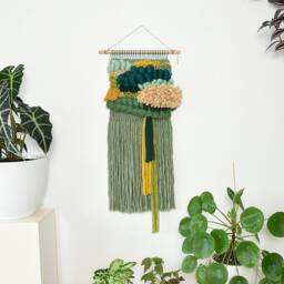 Chunky 3D Abstract Tapestry Wall Hanging, Modern Wool Textile Art For Living Room, Bedroom Or Studio, Handmade Textured Fiber Decor - thumbnail 2