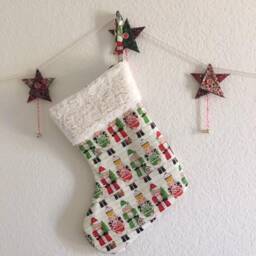 Christmas Stocking, Handcrafted Modern Stocking, Decoration, Holliday Stocking. #7 - thumbnail 2