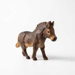 Charming Hand Carved Wooden Foal Figure - Rustic Horse Statuette & Farmhouse Shelf Decor Sweet Animal Lover Gift For Nursery - thumbnail 2