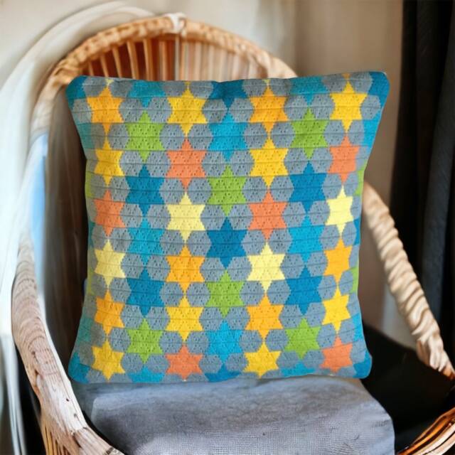 Hand Stitched Needlepoint Cushion Multicoloured Wool Tapestry Pillow - image 1
